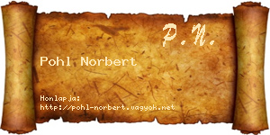 Pohl Norbert névjegykártya