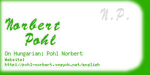 norbert pohl business card